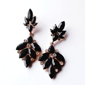 Black chandelier earrings